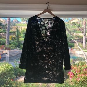 NWT Black Sheer Bathing Suit Coverup